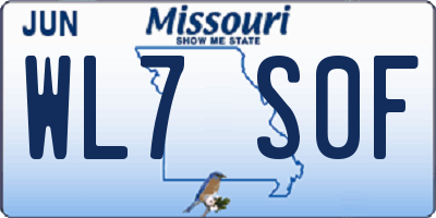 MO license plate WL7S0F
