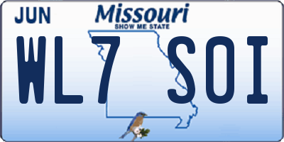 MO license plate WL7S0I