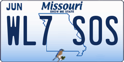 MO license plate WL7S0S