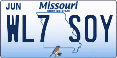 MO license plate WL7S0Y