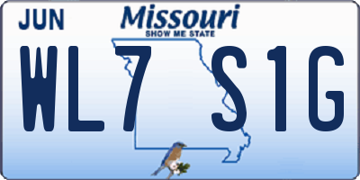 MO license plate WL7S1G
