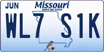 MO license plate WL7S1K