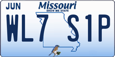 MO license plate WL7S1P