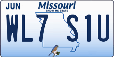 MO license plate WL7S1U