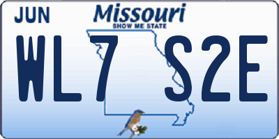 MO license plate WL7S2E