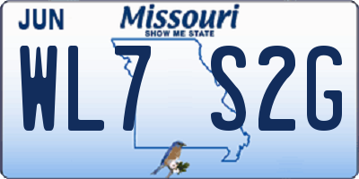 MO license plate WL7S2G