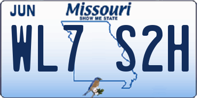 MO license plate WL7S2H