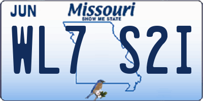 MO license plate WL7S2I