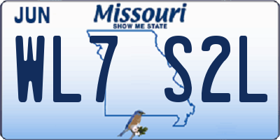 MO license plate WL7S2L