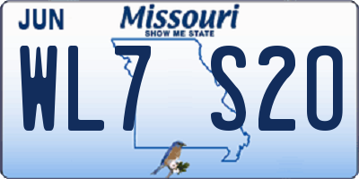 MO license plate WL7S2O