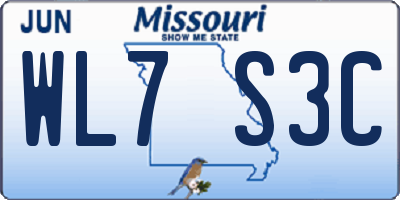 MO license plate WL7S3C