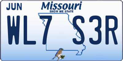 MO license plate WL7S3R