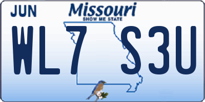 MO license plate WL7S3U