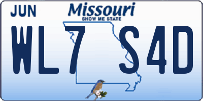 MO license plate WL7S4D