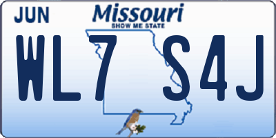 MO license plate WL7S4J