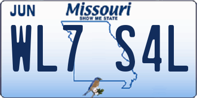 MO license plate WL7S4L
