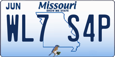 MO license plate WL7S4P