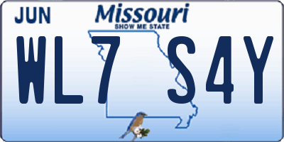 MO license plate WL7S4Y