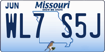 MO license plate WL7S5J
