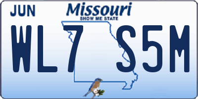 MO license plate WL7S5M