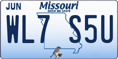MO license plate WL7S5U
