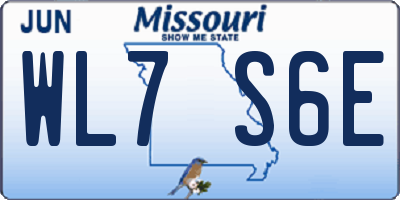 MO license plate WL7S6E