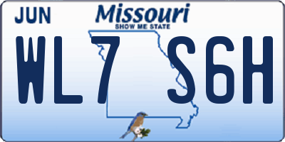 MO license plate WL7S6H