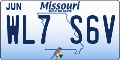 MO license plate WL7S6V