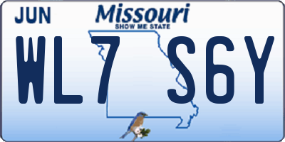 MO license plate WL7S6Y