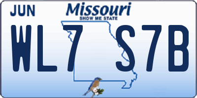 MO license plate WL7S7B