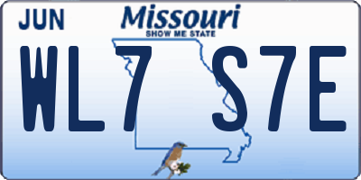 MO license plate WL7S7E