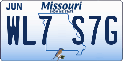 MO license plate WL7S7G