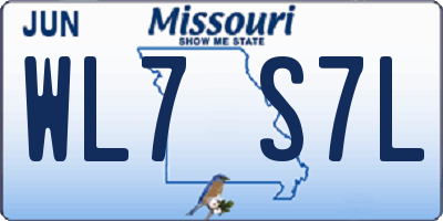 MO license plate WL7S7L