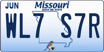 MO license plate WL7S7R