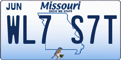 MO license plate WL7S7T