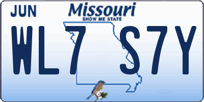 MO license plate WL7S7Y