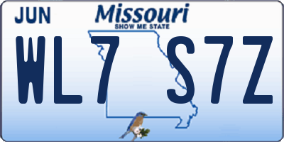 MO license plate WL7S7Z