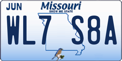MO license plate WL7S8A