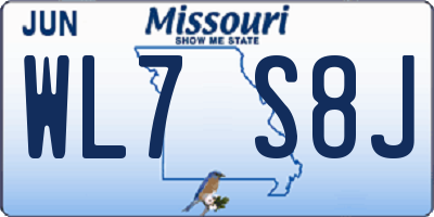 MO license plate WL7S8J