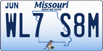 MO license plate WL7S8M