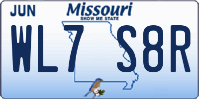 MO license plate WL7S8R