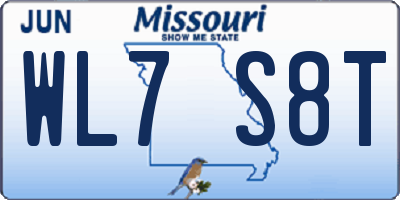 MO license plate WL7S8T