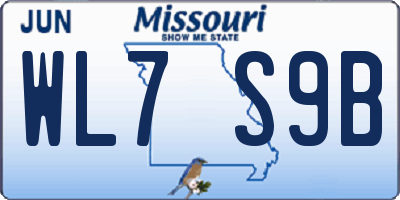 MO license plate WL7S9B