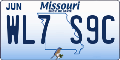 MO license plate WL7S9C