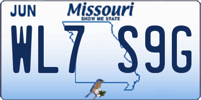 MO license plate WL7S9G