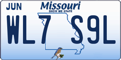 MO license plate WL7S9L