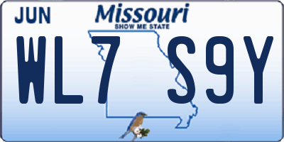 MO license plate WL7S9Y