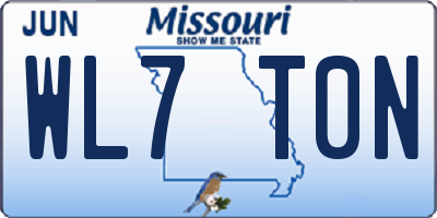 MO license plate WL7T0N