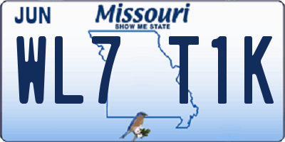 MO license plate WL7T1K
