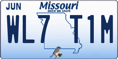 MO license plate WL7T1M